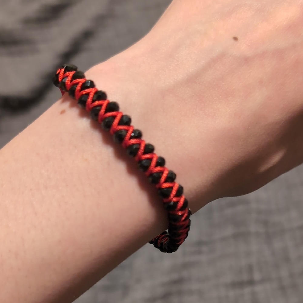Black and Red Braided Bracelet